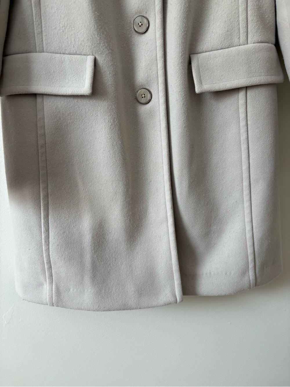 Ever New Classic Ivory Collared Coat Size US 10 Tailored Wool Look Fall Classic - Picture 7 of 13